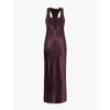 Christopher Esber Womens Mahogany Monument Contrast-knitted-panels Silk Midi Dress In Mahogany