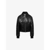 Christopher Esber Womens Black Flight Leather Bomber Jacket In Black