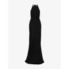 Christopher Esber Womens Black Metallic Imber Metallic Halter Knitted Maxi Dress In Black