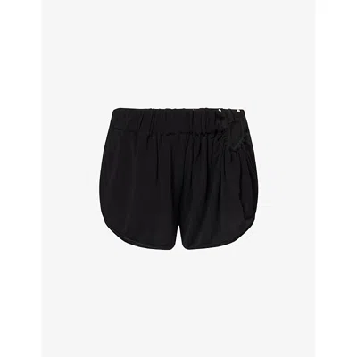 Christopher Esber Womens Black Ruched Crescent Jersey Shorts