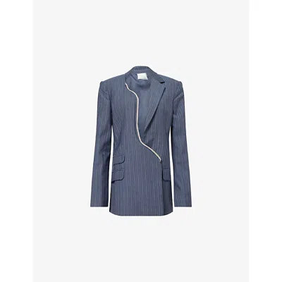 Christopher Esber Womens  Asymmetric Pinstripe Wool Blazer