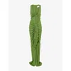 Christopher Esber Womens Cactus Vivenda Drape-front Jersey Maxi Dress In Green