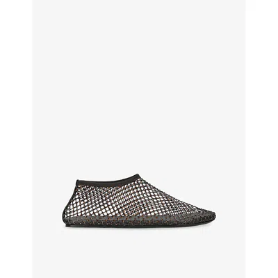 Christopher Esber Womens Dark Brown Minette Mesh Ballet Flats Eur 39 / 6 Uk In Multi