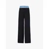 Christopher Esber Deconstruct Wide-leg Trousers In Black/ Indigo
