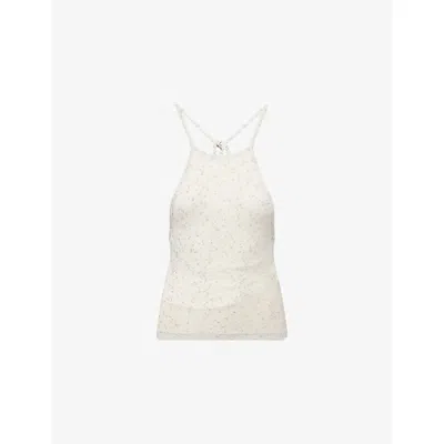 Christopher Esber Womens Dune Metallic Imber Metallic Halter Knitted Top
