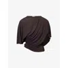 Christopher Esber Womens Espresso Fluted Woven Top In Brown