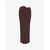 Christopher Esber Womens Espresso Maparadita Ribbed Knitted Midi Skirt In Brown