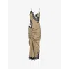 Christopher Esber Crimped Lace Slip Dress
