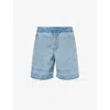 Christopher Esber Womens Indigo Mid-rise Raw-hem Denim Shorts
