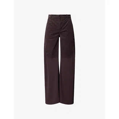 Christopher Esber Womens Malbec Taped Corduroy Stretch-cotton Jeans In Black