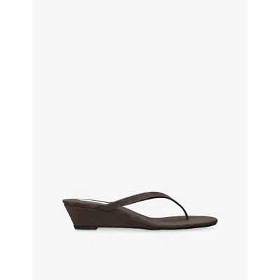 Christopher Esber Womens Scala Moire Woven Wedge Sandals Dark Brown Eur 36 / 3 Uk