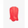 Christopher Esber Womens  Ripple Drape Jersey Top In Red