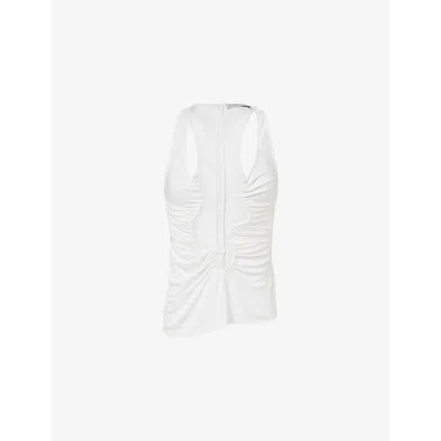 CHRISTOPHER ESBER WOMENS WHITE SALACIA WIRED JERSEY TOP