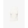 Christopher Esber Womens White Tension Draped Rib Knitted Tank Top In White