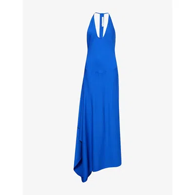 Christopher Esber Womens Yves Blue Floating Split Jersey Maxi Dress