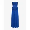 Christopher Esber Womens Yves Blue Paisley Disconnect Cutout Strapless Jersey Maxi Dress In Blue