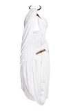 Christopher Esber Wood-detailed Draped Jersey Midi Dress In White