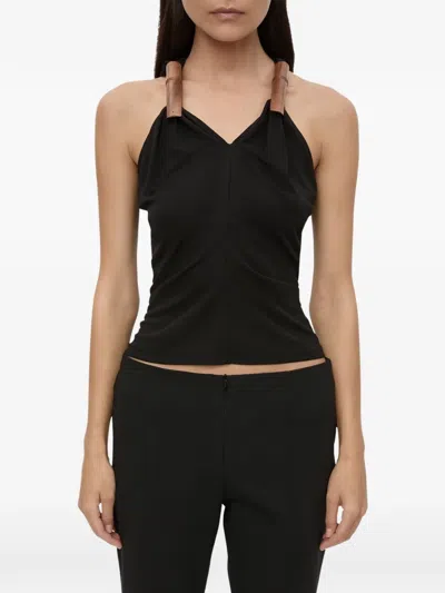 Christopher Esber Wood-detail Tank Top In Black