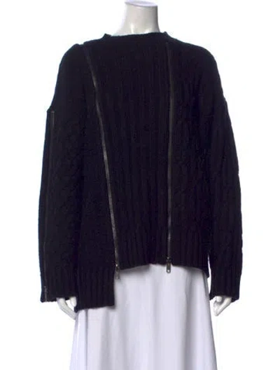 Pre-owned Christopher Esber Wool Crew Neck Sweater In Black