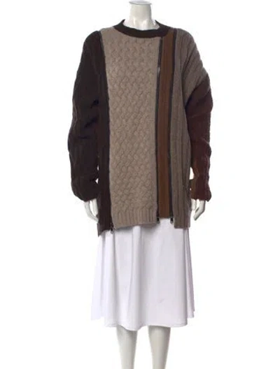 Pre-owned Christopher Esber Wool Crew Neck Sweater In Brown
