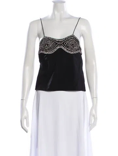 Pre-owned Christopher Esber Wool Graphic Print Top In Black