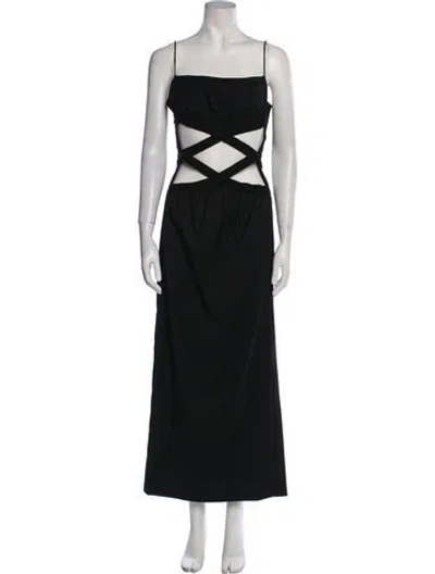 Pre-owned Christopher Esber Wool Long Dress In Black