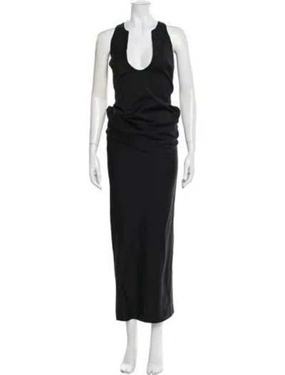 Pre-owned Christopher Esber Wool Long Dress In Black