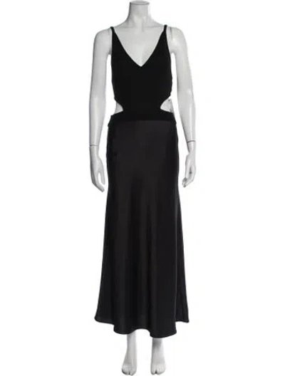 Pre-owned Christopher Esber Wool Long Dress In Black