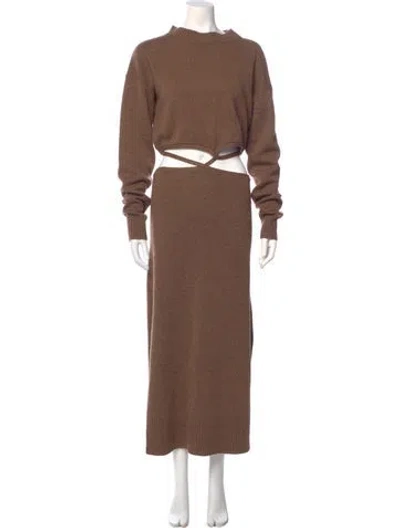Pre-owned Christopher Esber Wool Long Dress In Brown