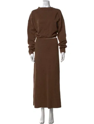 Pre-owned Christopher Esber Wool Long Dress In Brown