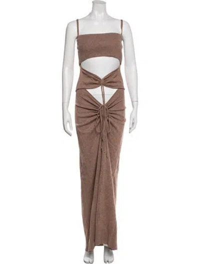 Pre-owned Christopher Esber Wool Long Dress In Brown