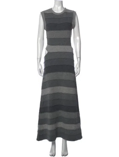 Pre-owned Christopher Esber Wool Long Dress In Grey