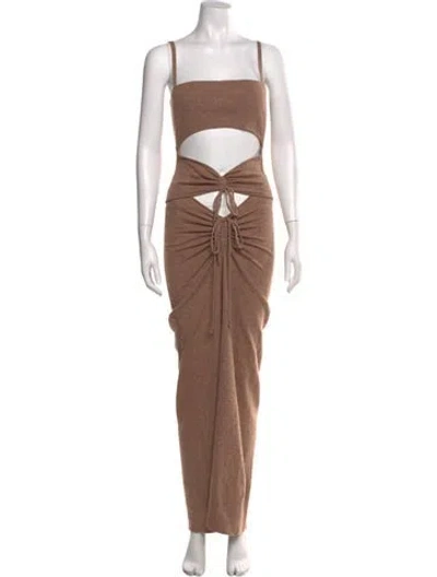 Pre-owned Christopher Esber Wool Long Dress In Neutral