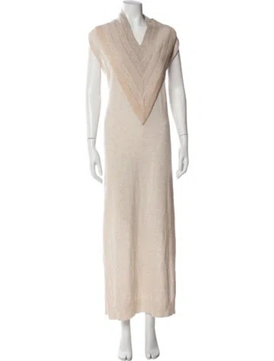 Pre-owned Christopher Esber Wool Long Dress In Neutral
