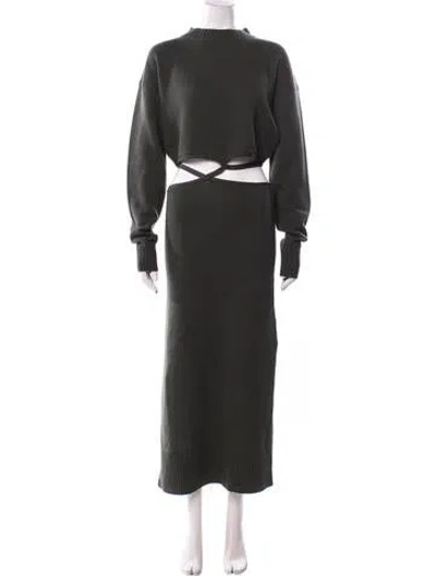 Pre-owned Christopher Esber Wool Long Dress W/ Tags In Gray