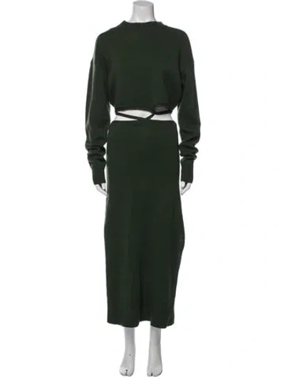 Pre-owned Christopher Esber Wool Long Dress W/ Tags In Green