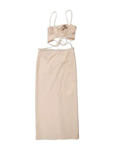 Pre-owned Christopher Esber Wool Long Dress W/ Tags In Neutral