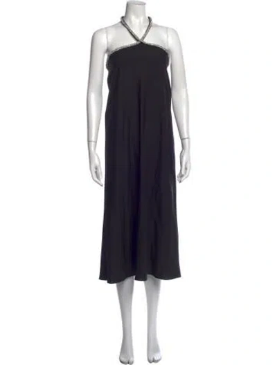 Pre-owned Christopher Esber Wool Midi Length Dress In Black