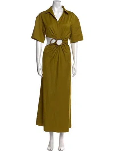 Pre-owned Christopher Esber Wool Midi Length Dress In Green