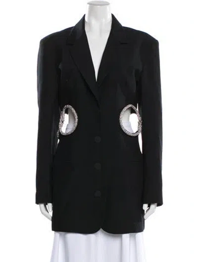 Pre-owned Christopher Esber Wool Mini Dress In Black