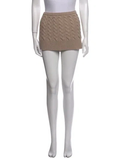 Pre-owned Christopher Esber Wool Mini Skirt In Brown