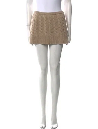 Pre-owned Christopher Esber Wool Mini Skirt In Brown