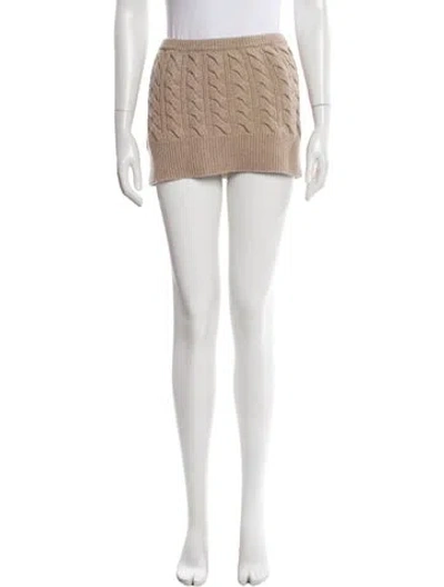 Pre-owned Christopher Esber Wool Mini Skirt W/ Tags In Brown