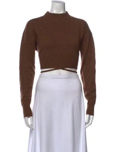 Pre-owned Christopher Esber Wool Mock Neck Sweater In Brown