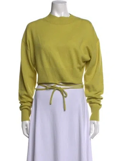 Pre-owned Christopher Esber Wool Mock Neck Sweater In Yellow