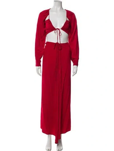 Pre-owned Christopher Esber Wool Set In Red