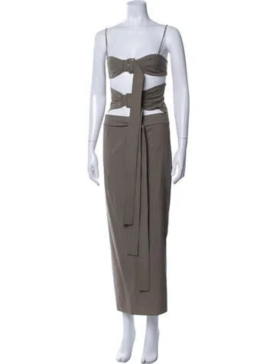 Pre-owned Christopher Esber Wool Skirt Set In Green