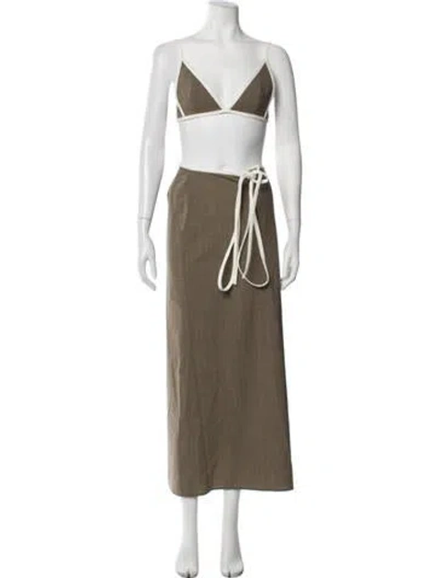 Pre-owned Christopher Esber Wool Skirt Suit In Brown