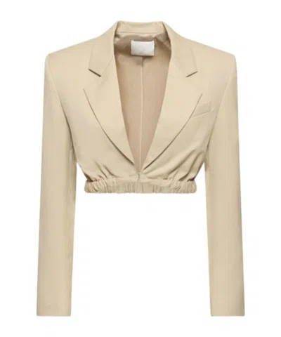 Christopher Esber Wool Slanted Short-sleeve Casual Jacket In Neutral