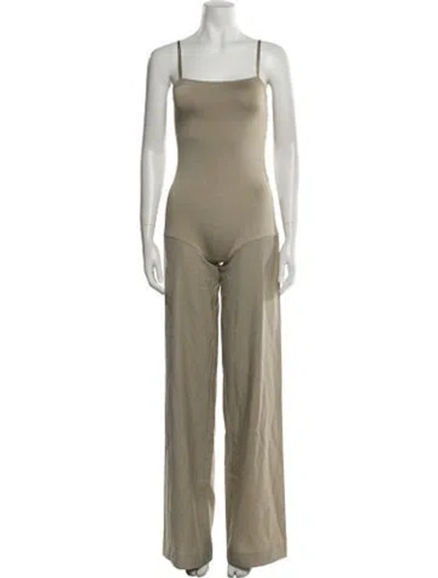 Pre-owned Christopher Esber Wool Square Neckline Jumpsuit In Neutral